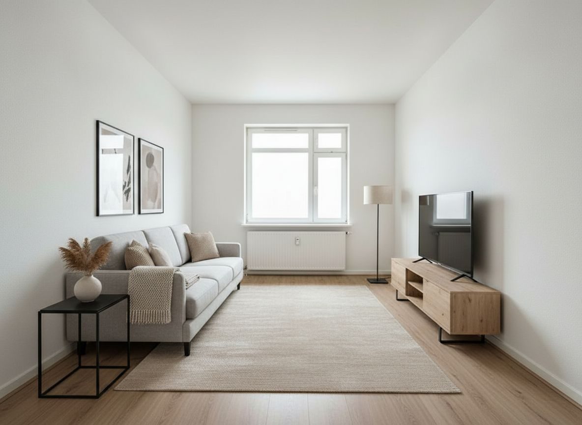 Derselbe leere Raum — drei Funktionen — Als Wohnzimmer