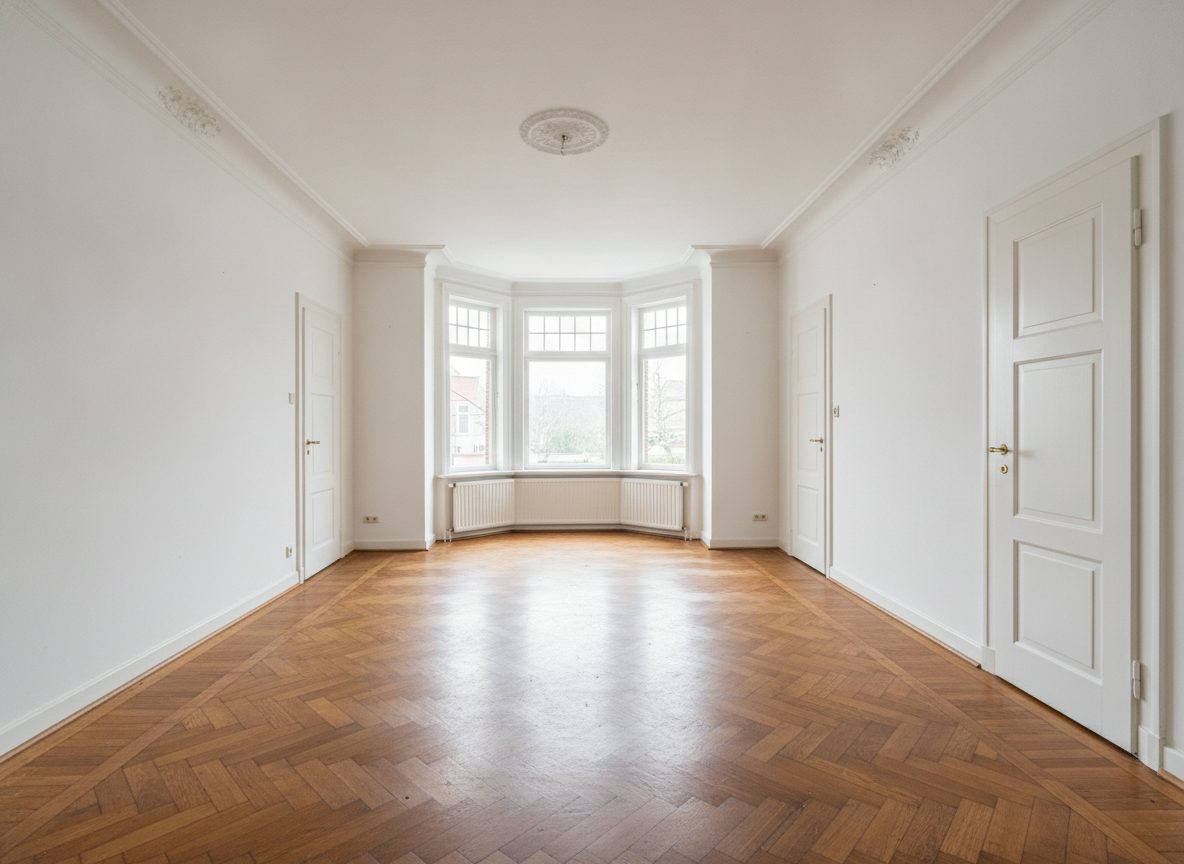 Dasselbe leere Wohnzimmer — drei Stile — Leer