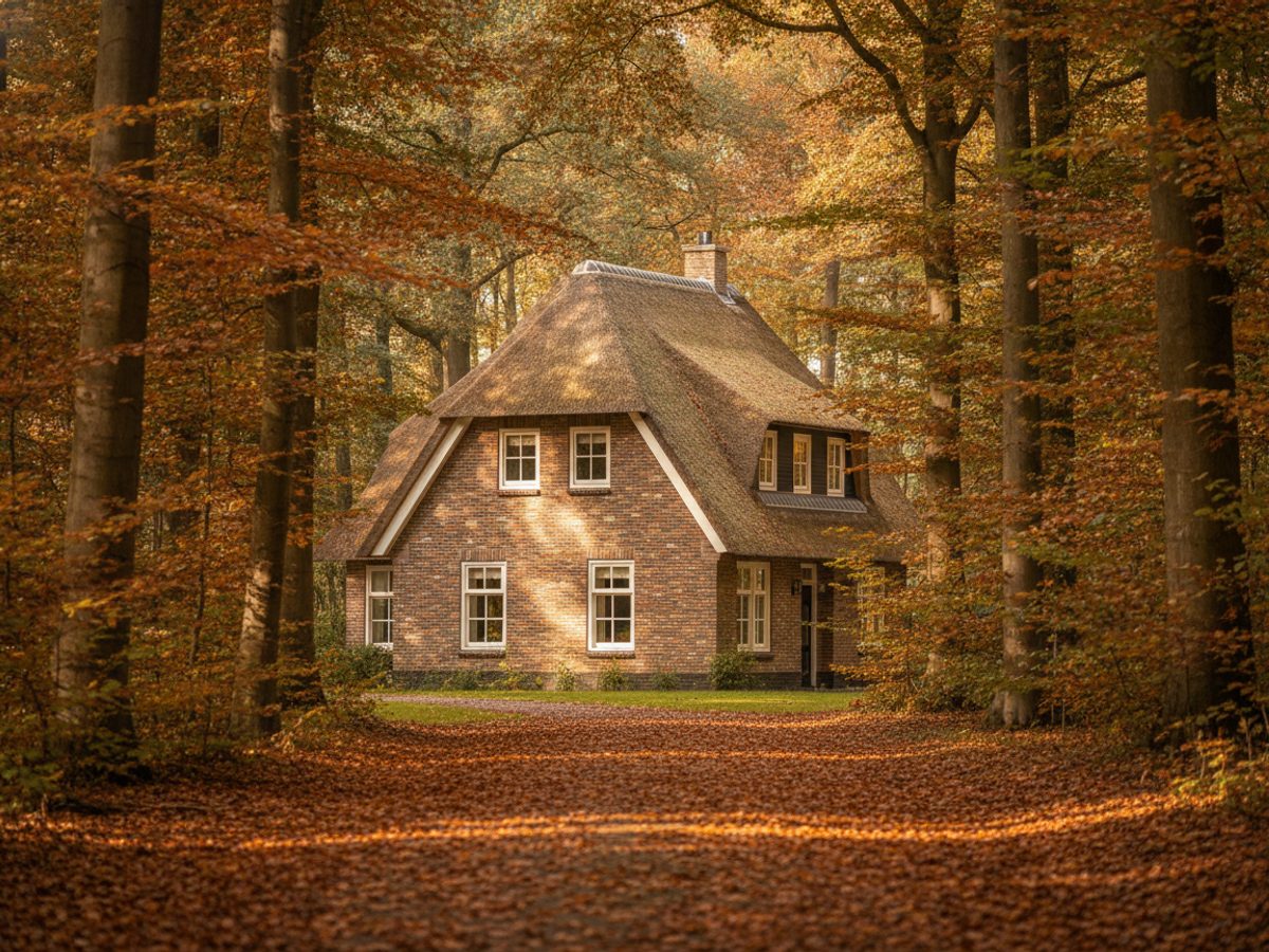 Arnhemse woning met bomen en glooiend terrein in een groene wijk — virtual staging Arnhem