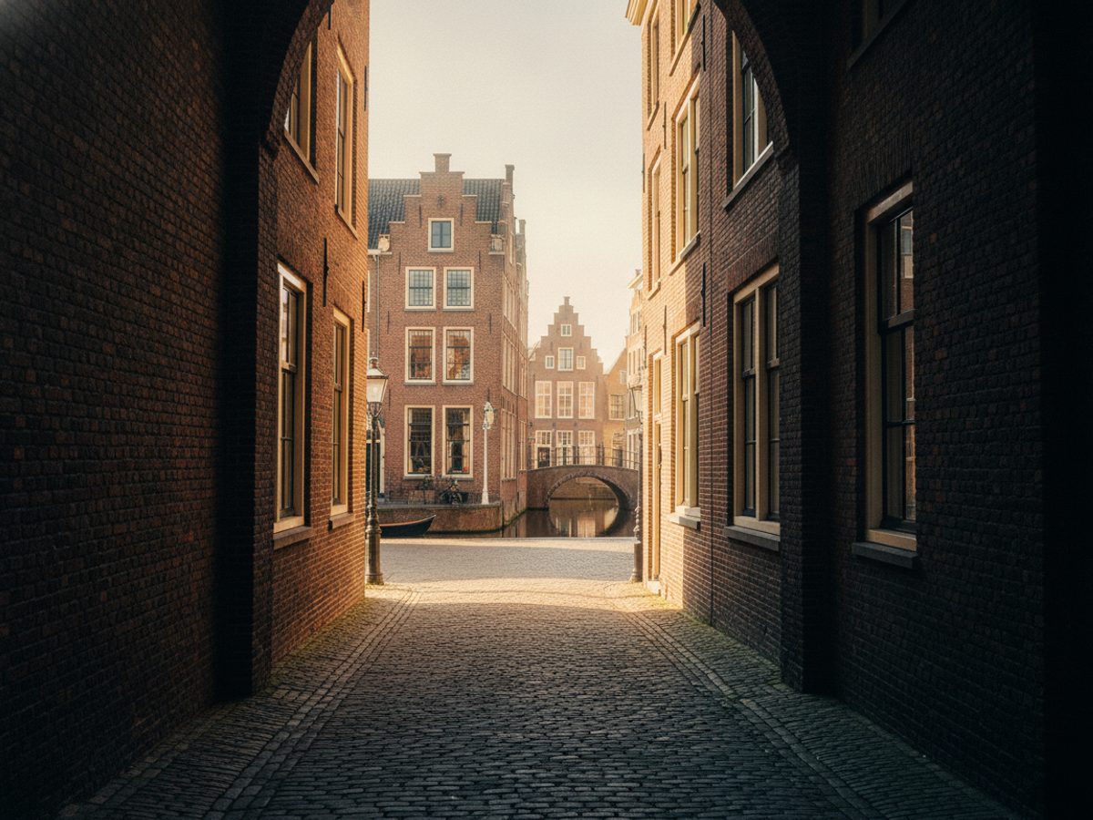 Virtual staging 's-Hertogenbosch — Vastgoedstudio Bossche gevels aan een historische straat in de binnenstad — virtual staging Den Bosch