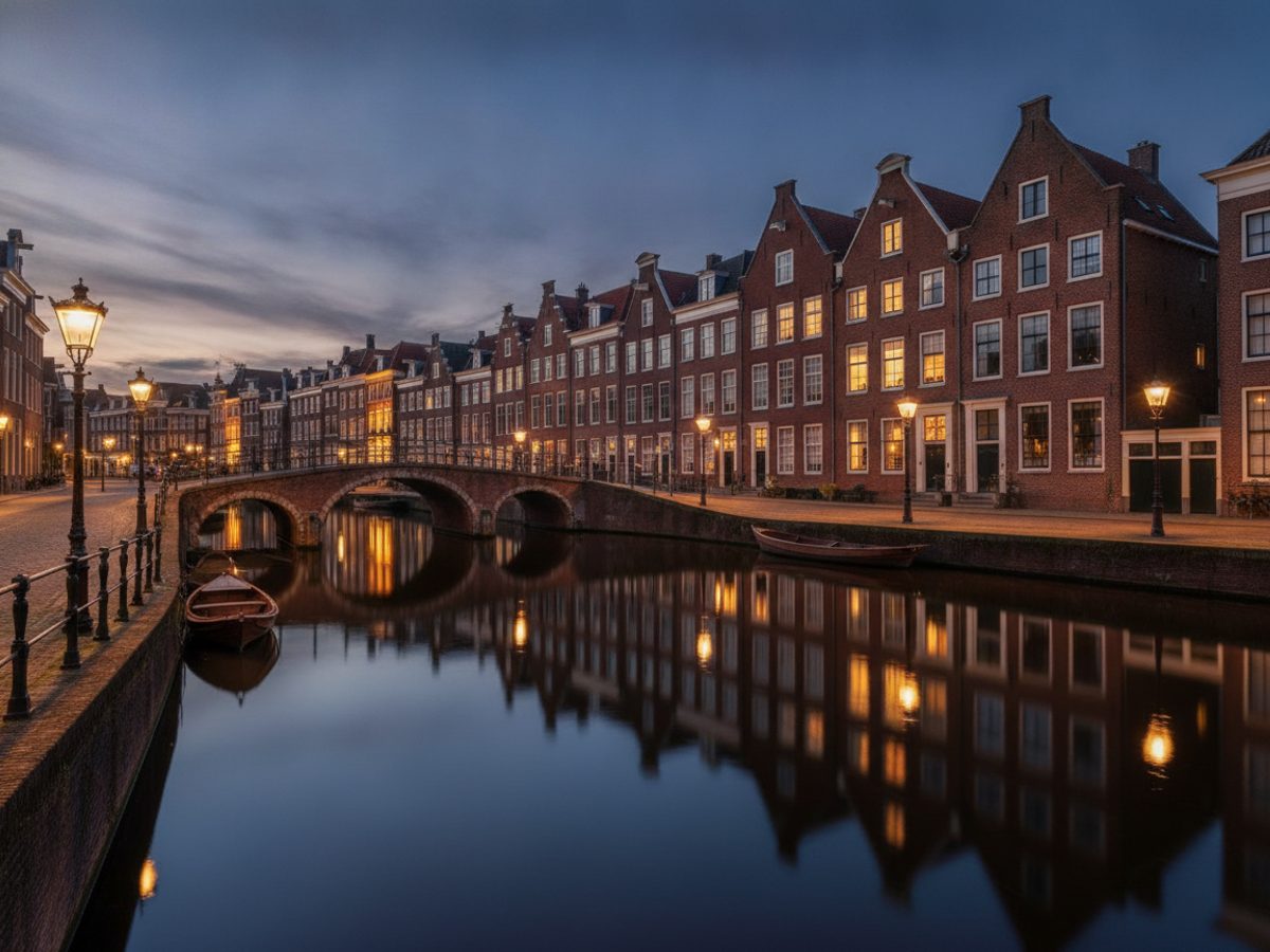 Zwolse woonhuizen met karakteristieke gevels aan een gracht — virtual staging Zwolle