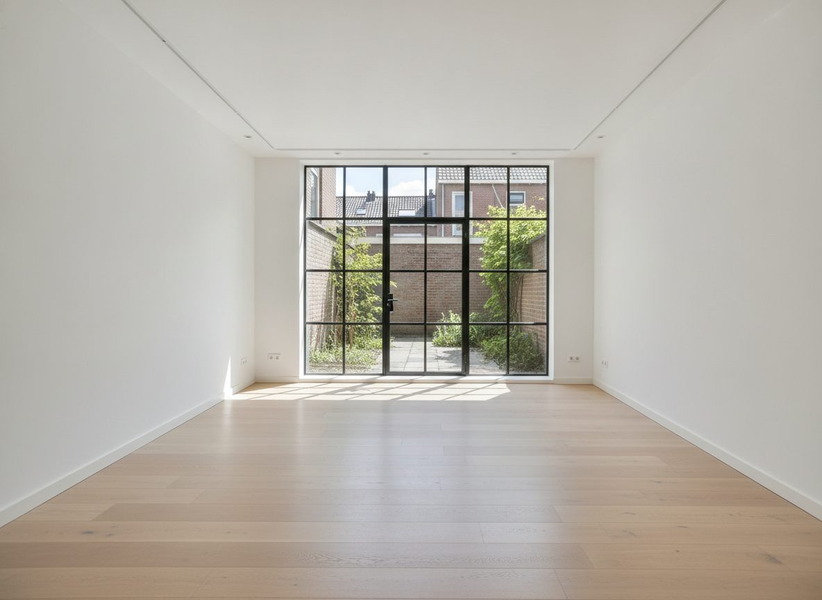 Stadtmaisonette mit Gartenfront vor dem virtuellen Home Staging (Beispielraum)
