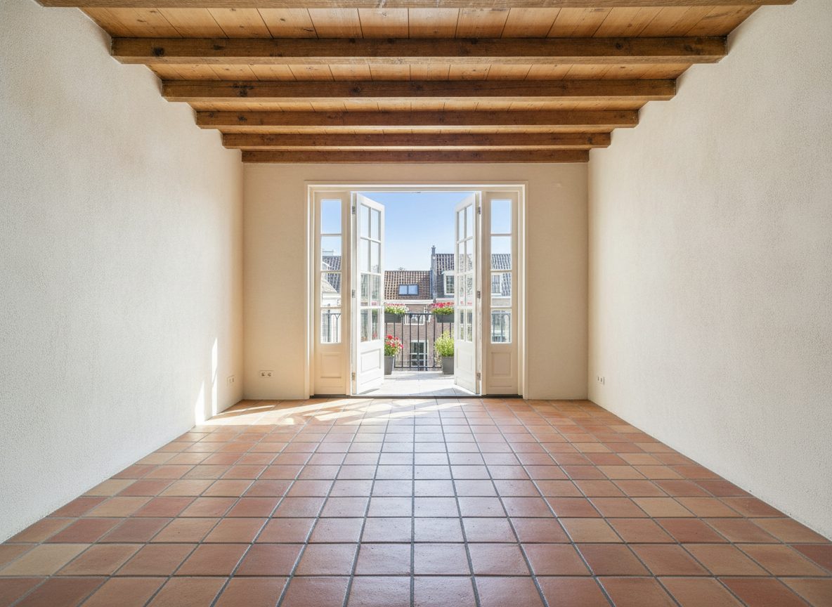 Zimmer mit Terrassentüren vor dem virtuellen Home Staging (Beispielraum)