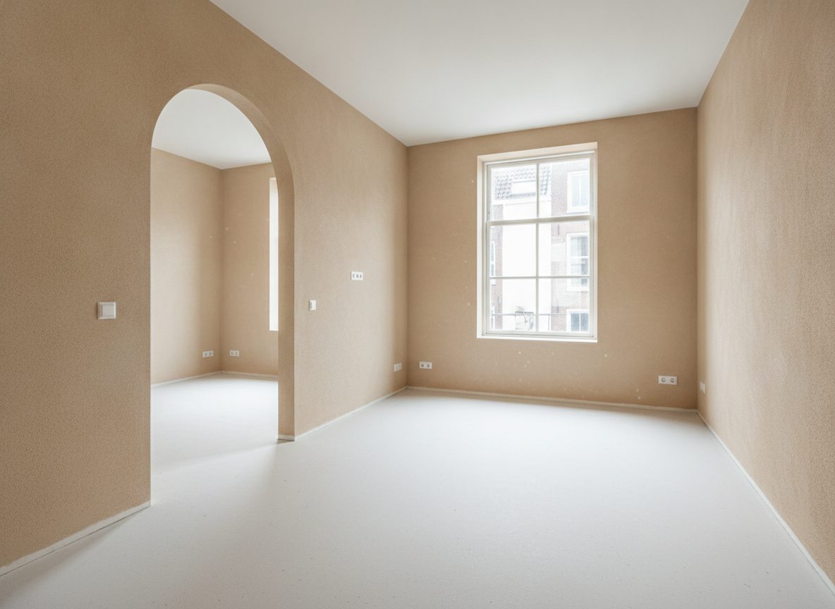 Apartment mit Rundbogendurchgang vor dem virtuellen Home Staging (Beispielraum)