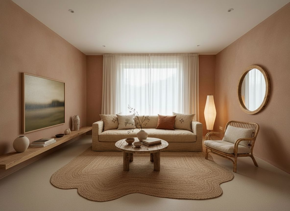 saniertes Zimmer mit Lehmputz — Wabi-Sabi