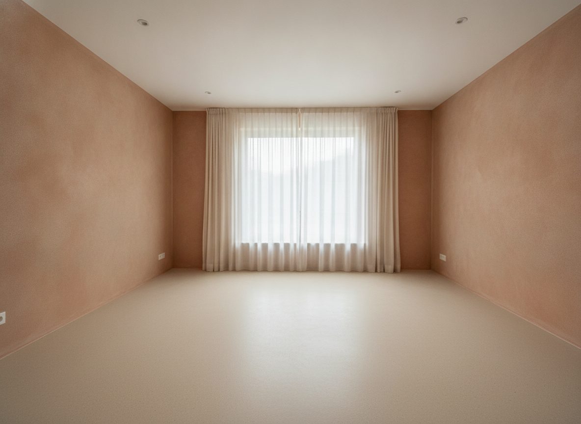 saniertes Zimmer mit Lehmputz vor dem virtuellen Home Staging (Beispielraum)