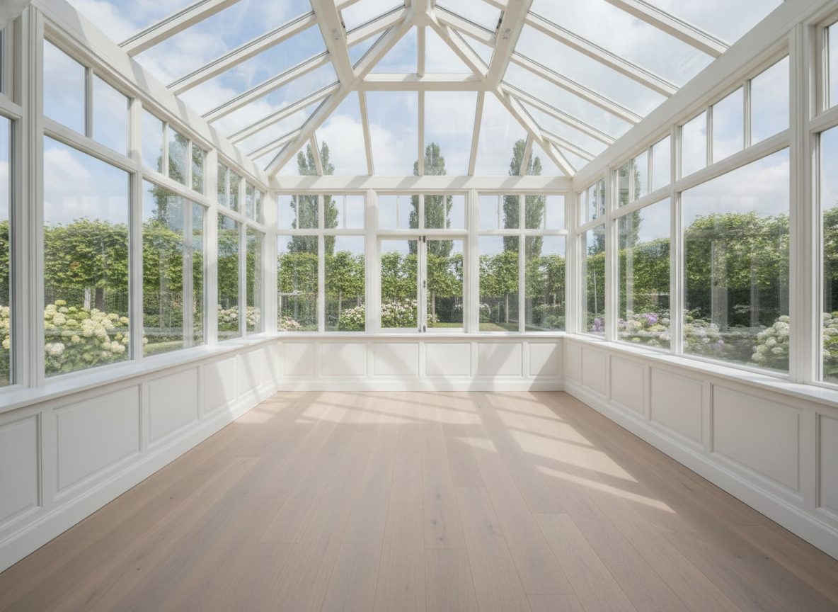 Lege orangerie vóór het inrichten (demokamer)