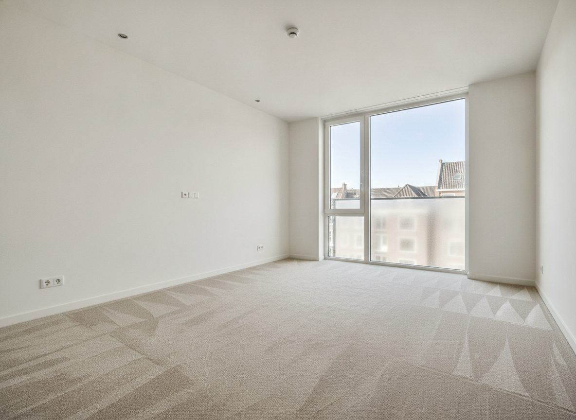 Lege hotelsuite-slaapkamer vóór het inrichten (demokamer)