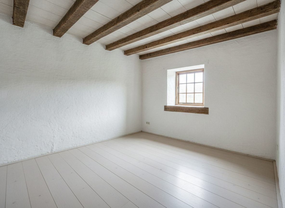 Lege slaapkamer vóór het inrichten (demokamer)