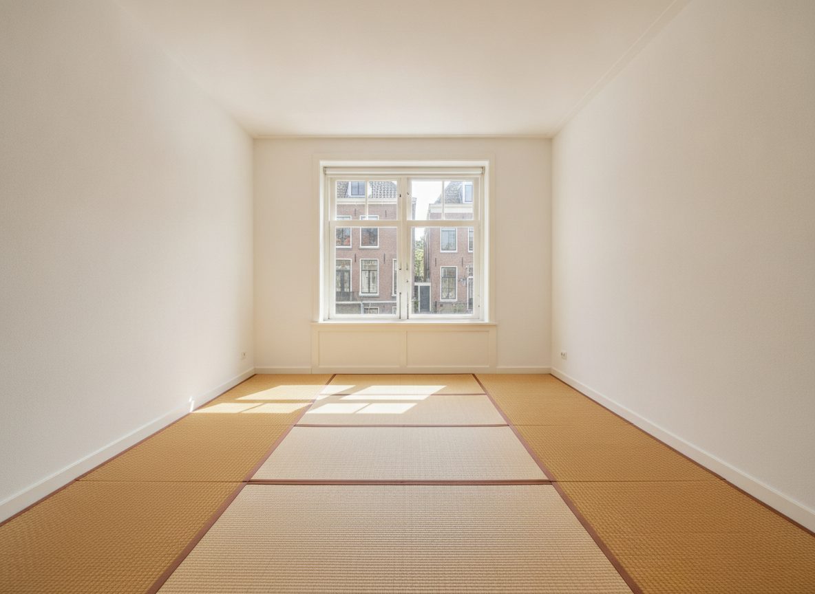 Lege slaapkamer vóór het inrichten (demokamer)