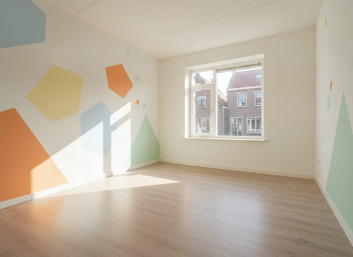 Lege kinderkamer vóór het inrichten (demokamer)