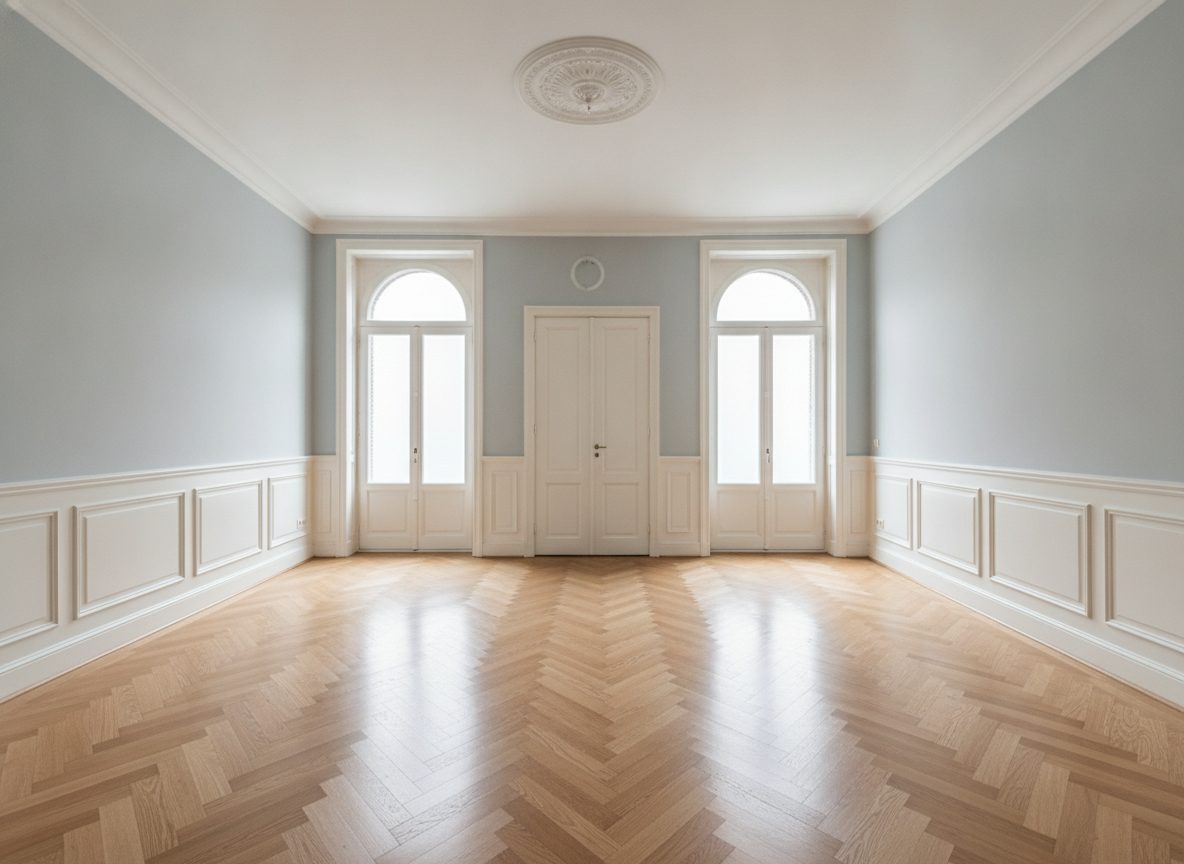 Lege eetkamer vóór het inrichten (demokamer)