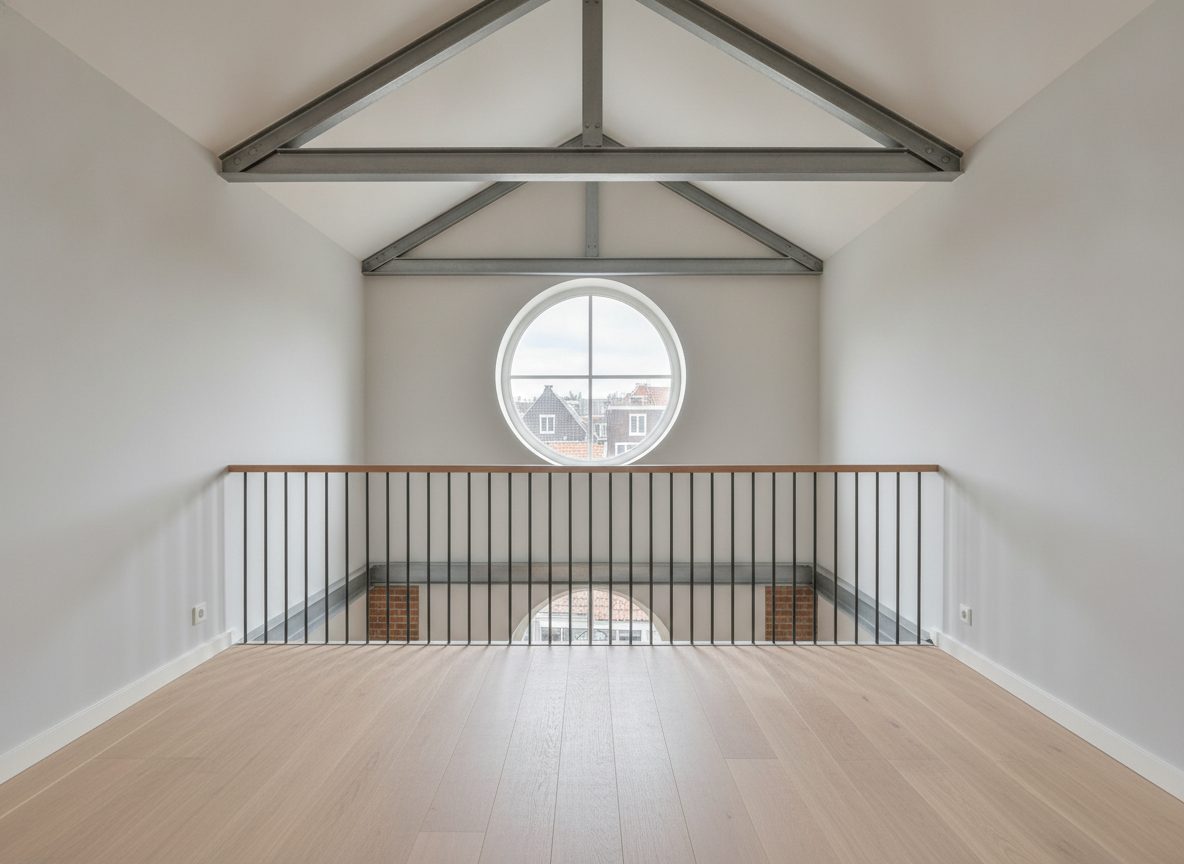 Lege vide-slaapkamer vóór het inrichten (demokamer)