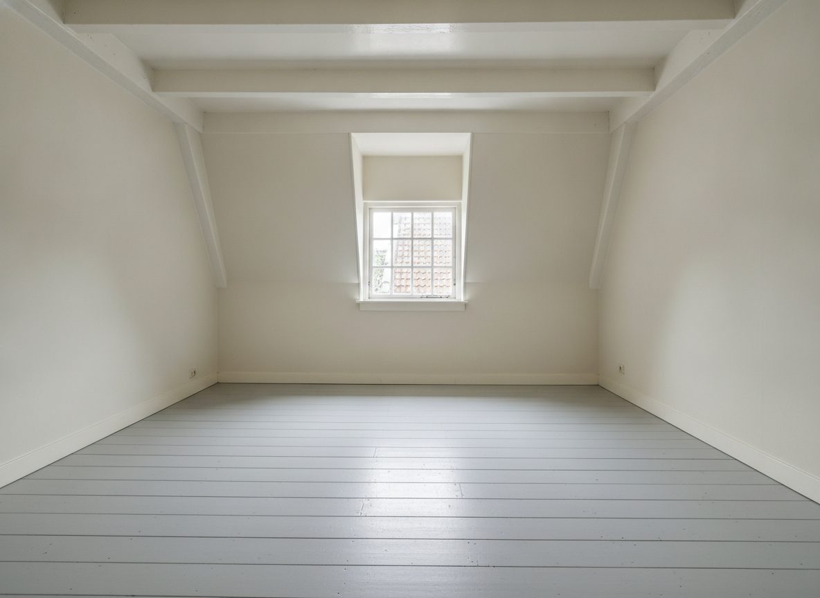 Lege slaapkamer vóór het inrichten (demokamer)