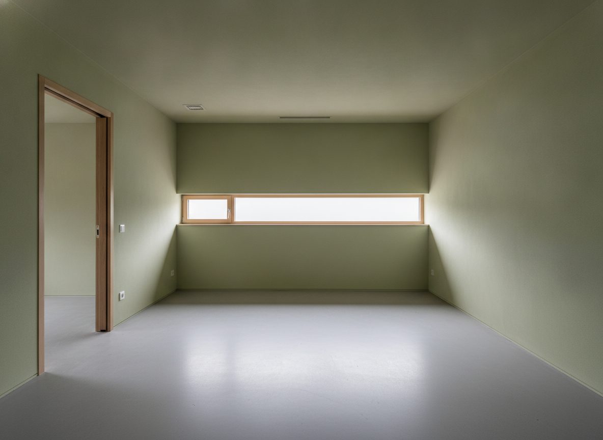 Lege werkkamer vóór het inrichten (demokamer)