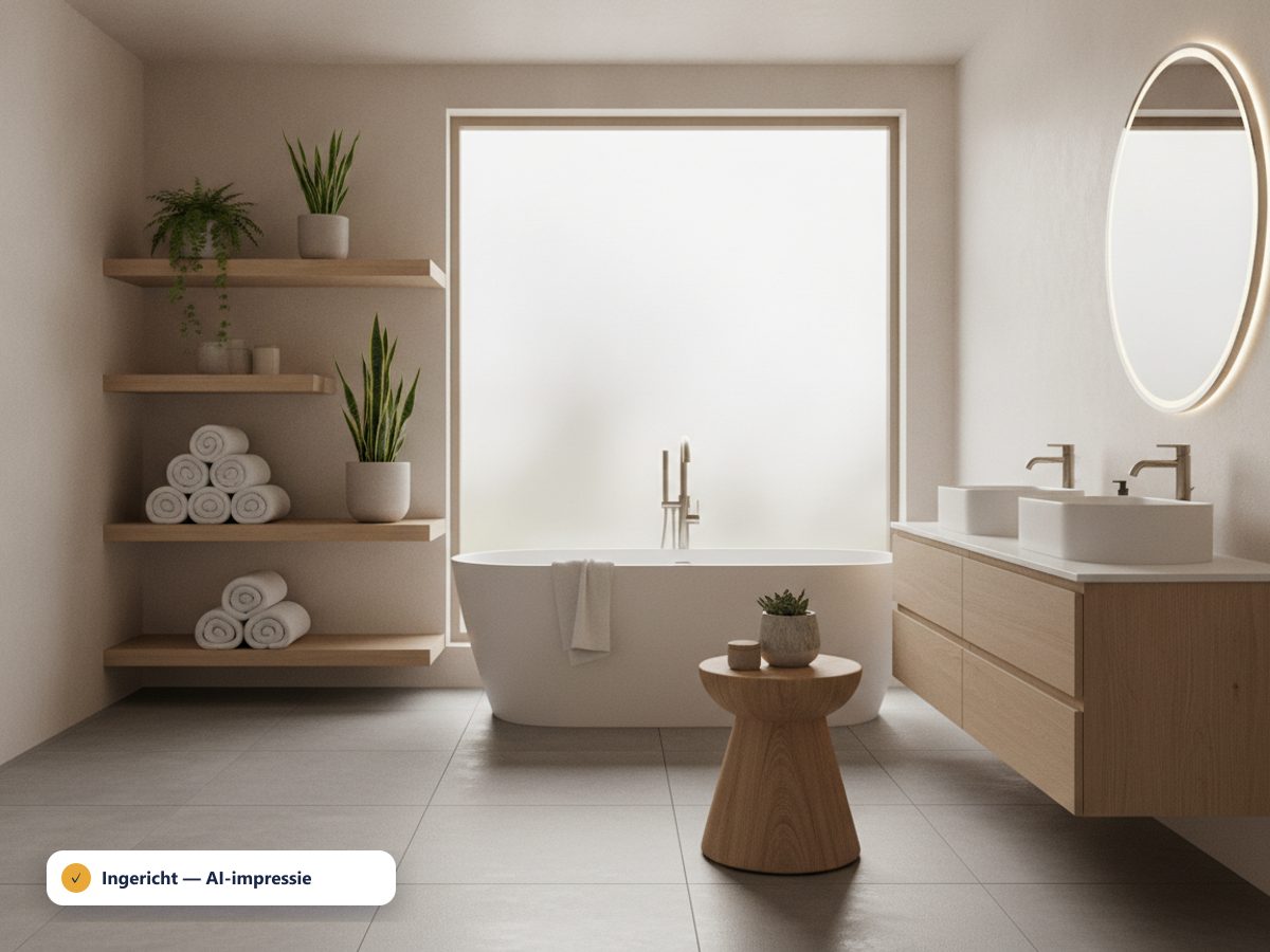 Badezimmer eingerichtet (Illustration)