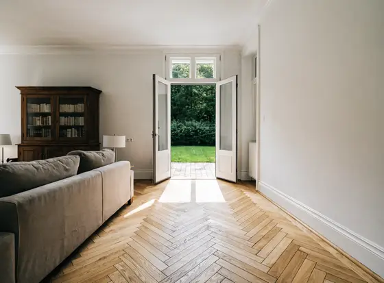 Woonkamer van de voorbeeldwoning