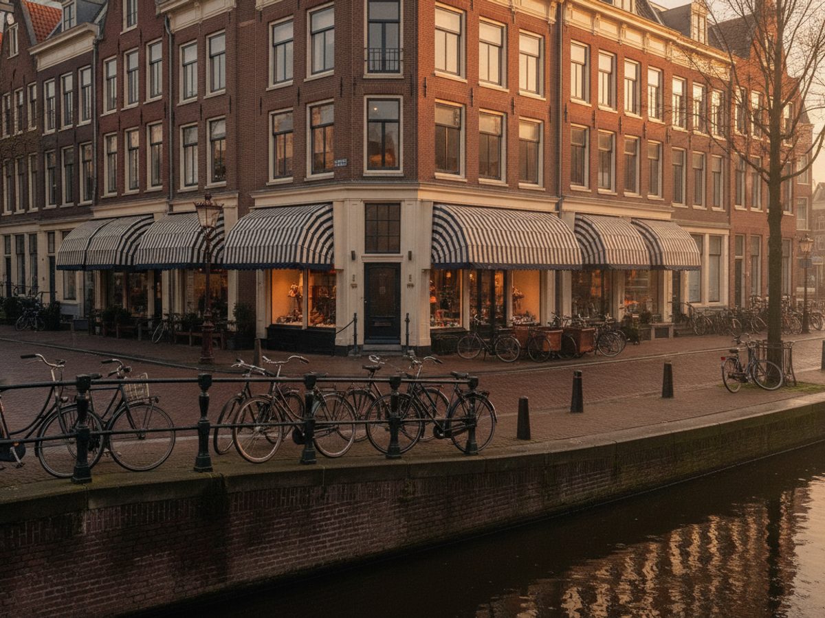 Virtual staging De Pijp Amsterdam — Vastgoedstudio Negentiende-eeuwse Amsterdamse etagewoningen met erkers aan een levendige straat — virtual staging De Pijp